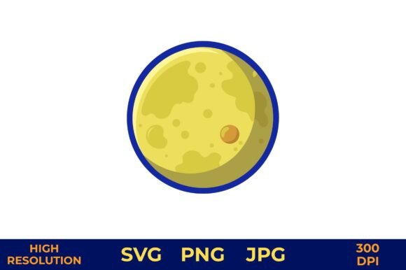 Download Full Moon Vector with Blue Border Design - Full moon vector Collection