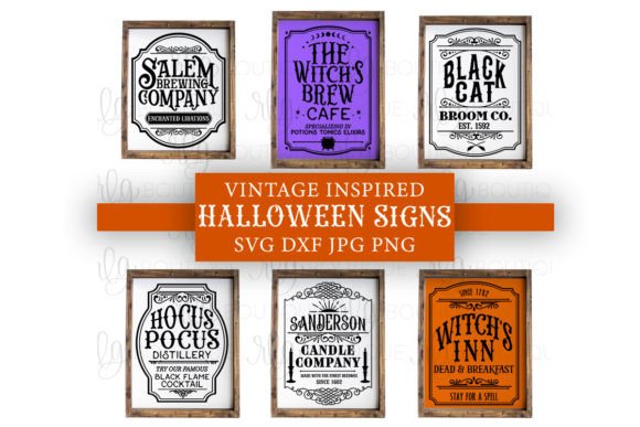 Download Vintage Inspired Halloween Sign Bundle - Premium Resources