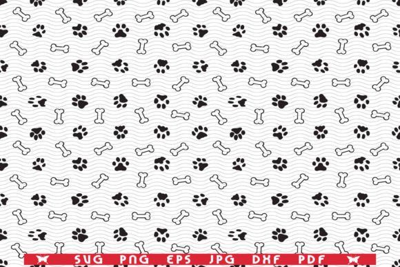 Download SVG Dog Traces, Bones, Black Silhouettes - Black Collection