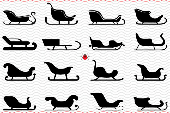 Download Sleigh, Sled, Black Silhouettes - Black Collection