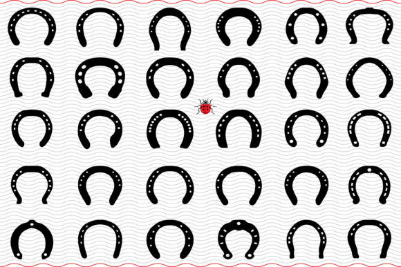Download Horseshoes, Black Silhouettes, Digital - Black Collection