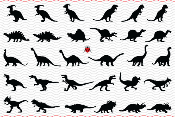 Download Dinosaurs, Black Silhouettes Digital - Black Collection