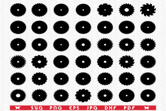 Download Circular Saw Blades, Black Silhouettes - Black Collection