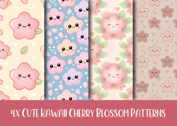 Download Cute Kawaii Cherry Blossom Patterns - Blossom patterns Collection