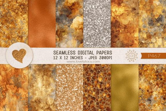 Download Amber Metallic and Stone Textures - Metal Collection