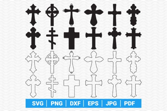 Download Crosses Black Silhouettes SVG for Cricut - Black Collection