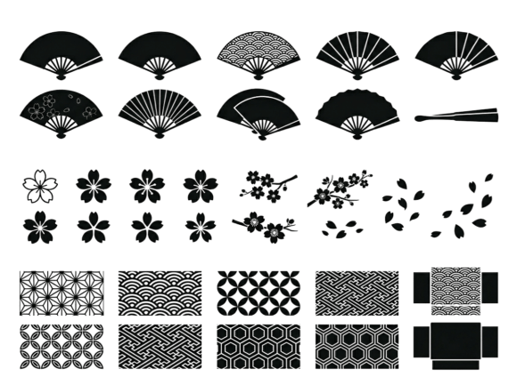 Download Japanese Fan Cherry Blossom Patterns SVG - Blossom patterns Collection