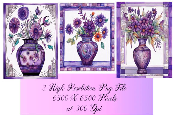 Download Purple Flower Prints Set of 3 - Flower prints Collection
