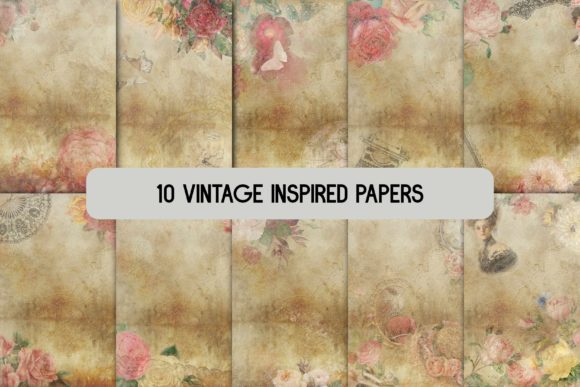 Download 10 Vintage Inspired Digital Papers - Premium Resources