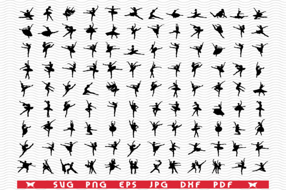 Download Ballerinas Black Silhouettes Digital - Black Collection